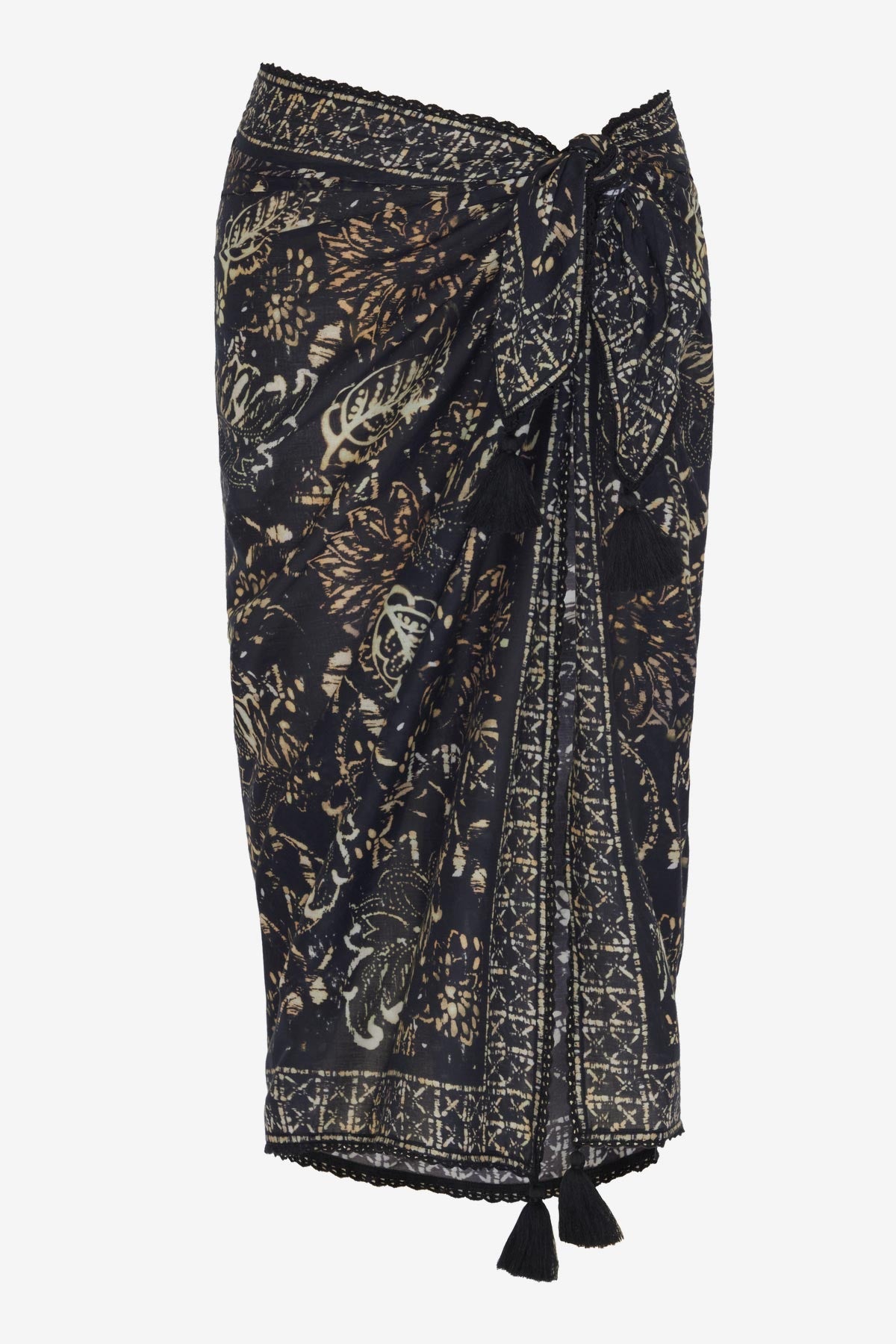 Magicsuit Balinese Pareo Swim Cover Up Black/Multi | Miraclesuit