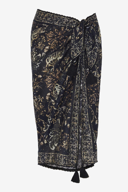 Magicsuit Balinese Pareo Swim Cover Up Black/Multi | Miraclesuit