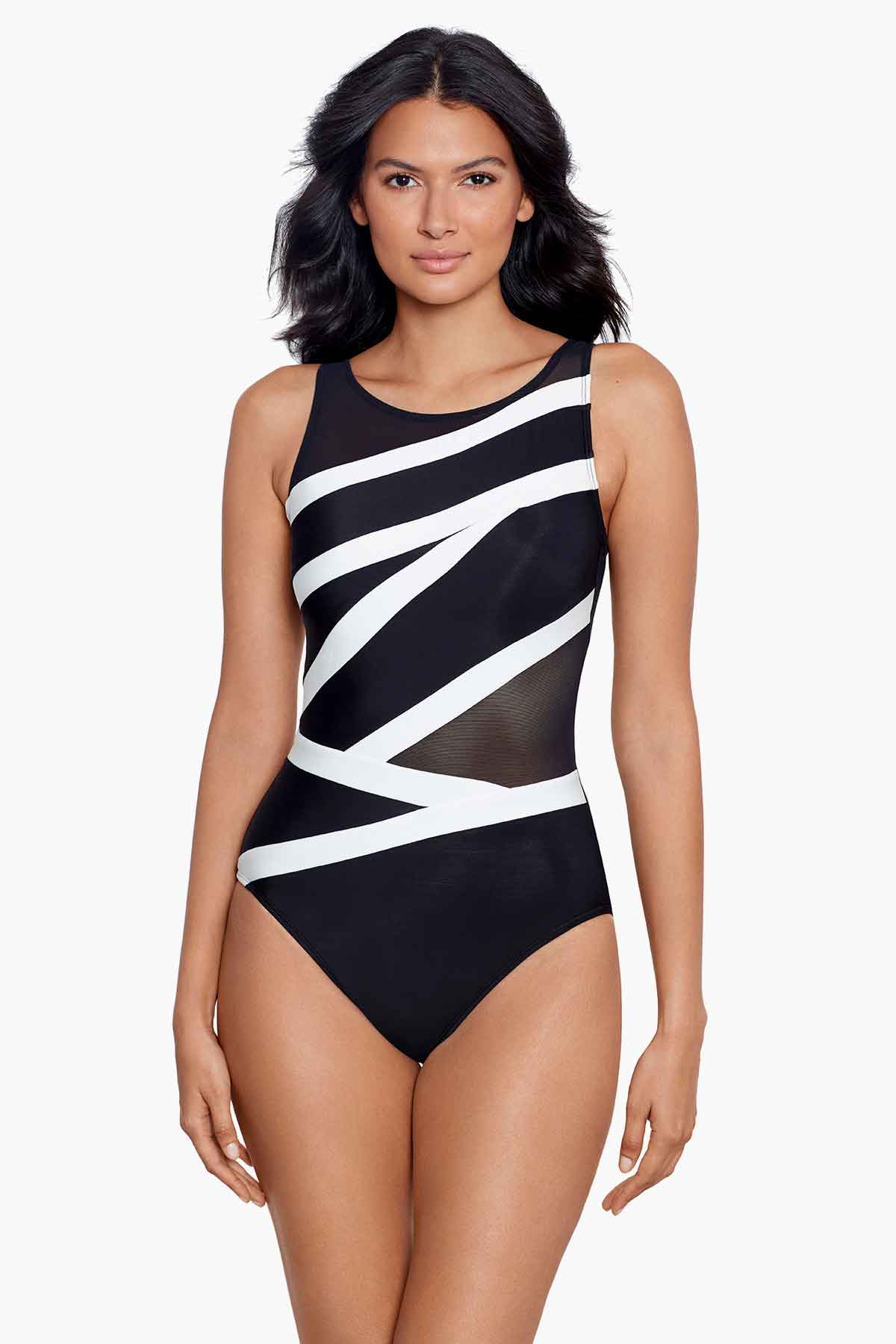 Spectra Somerpointe One Piece Swimsuit Black/White | Miraclesuit