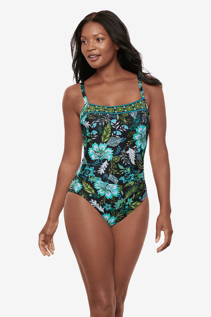 Kara One Piece in Florica Black/Multi | Miraclesuit