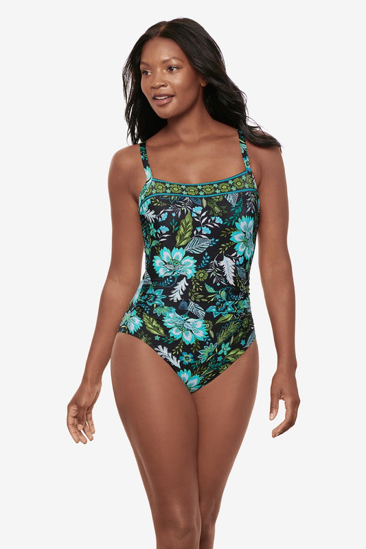 Kara One Piece in Florica Black/Multi | Miraclesuit