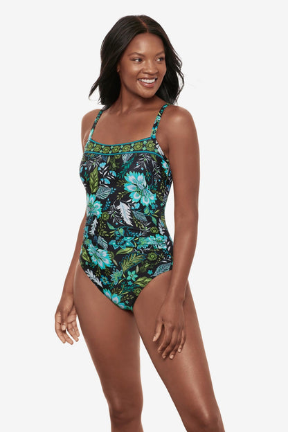 Kara One Piece in Florica Black/Multi | Miraclesuit