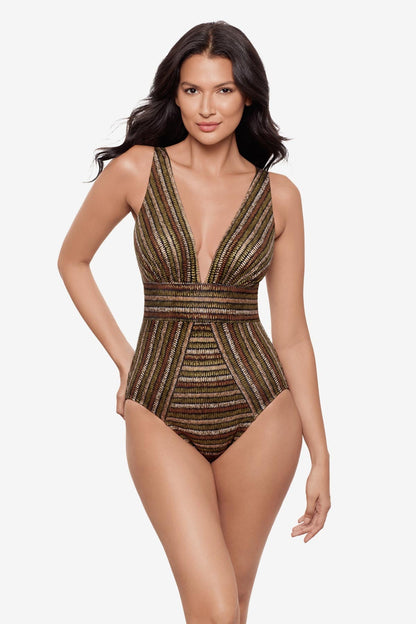 Odyssey One Piece in Sparkle Sands Black/Multi | Miraclesuit