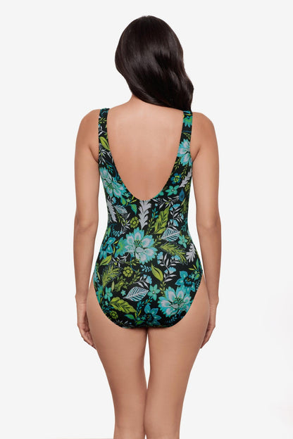 Crossover One Piece in Florica Black/Multi | Miraclesuit