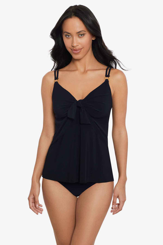 Akikio Tankini Top in Obi One Black | Miraclesuit