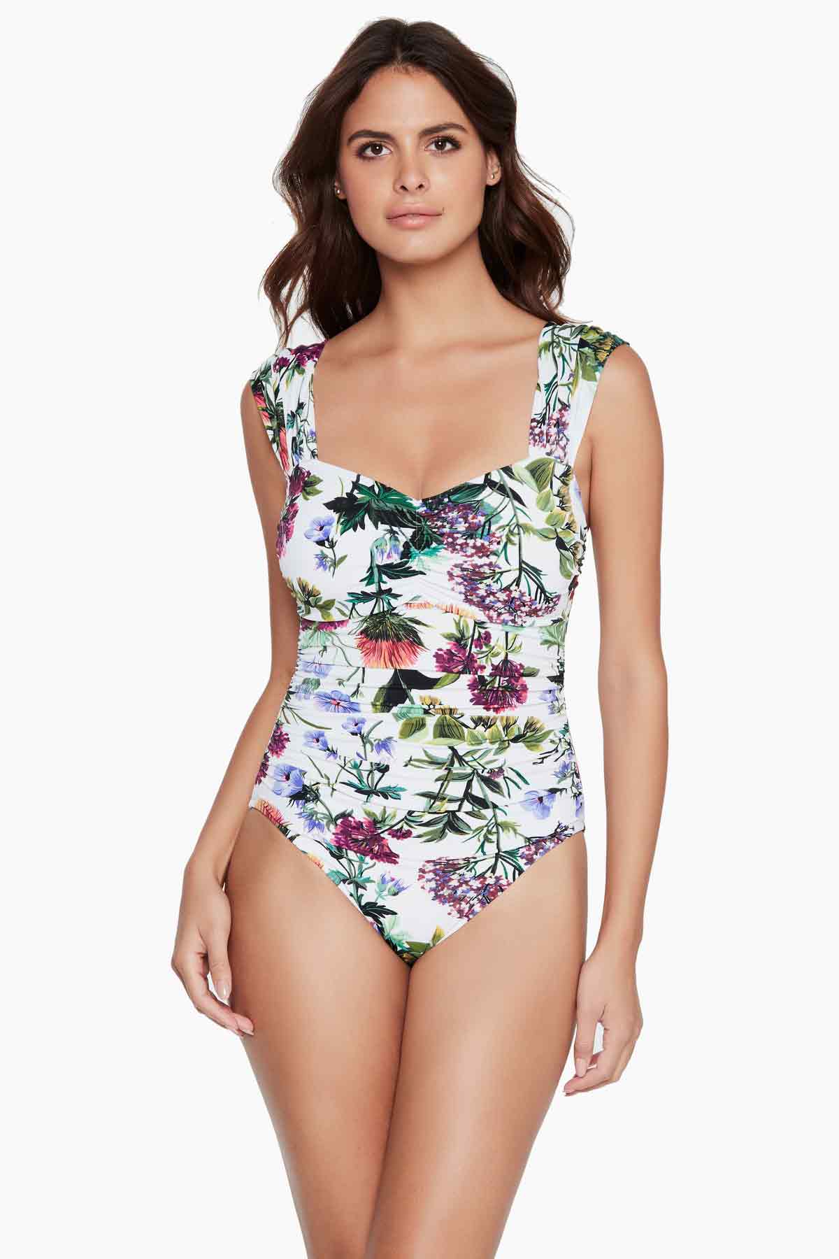 Bathing Suit With Tummy Control - Magicsuit Modern Romance Natalie White/Multi | Miraclesuit