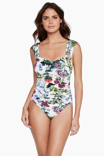Bathing Suit With Tummy Control - Magicsuit Modern Romance Natalie White/Multi | Miraclesuit