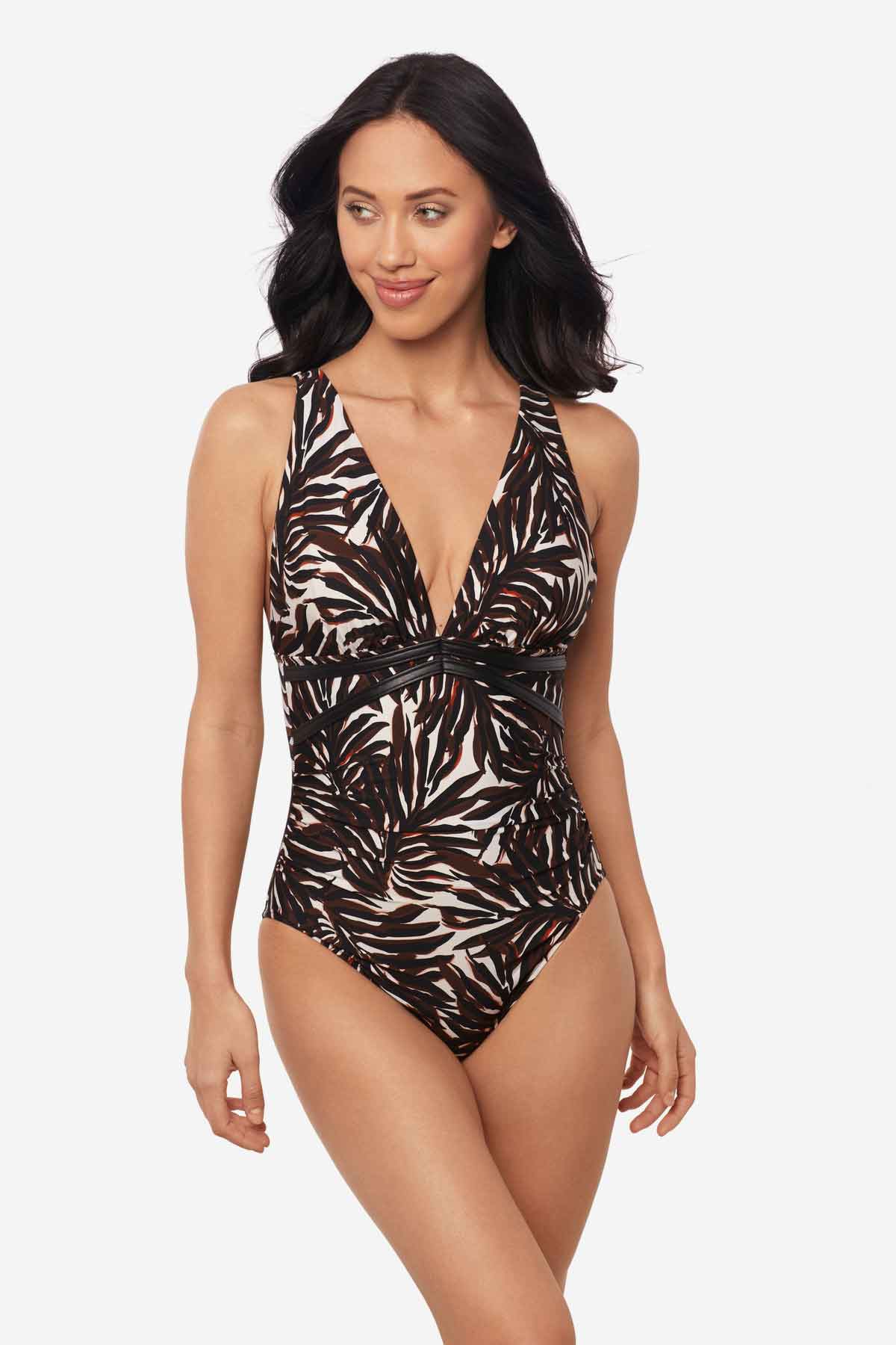 Magicsuit Ventana Evangeline One Piece Swimsuit Brown/Multi | Miraclesuit