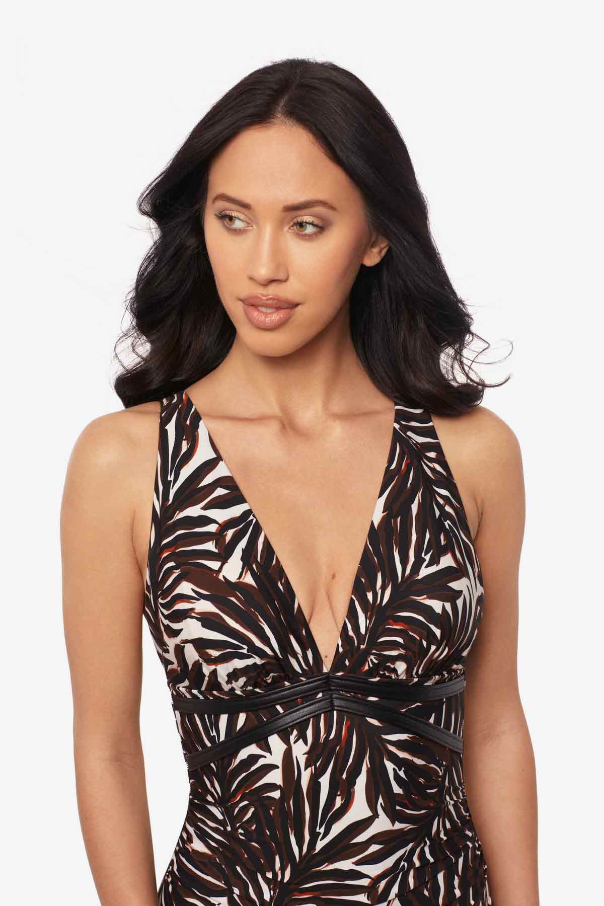 Magicsuit Ventana Evangeline One Piece Swimsuit Brown/Multi | Miraclesuit