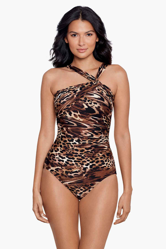 Ocicat Europa One Piece Swimsuit Black/Multi | Miraclesuit