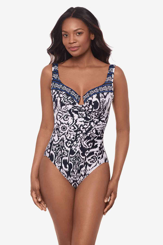 Talavera Escape One Piece Swimsuit Midnight/White | Miraclesuit