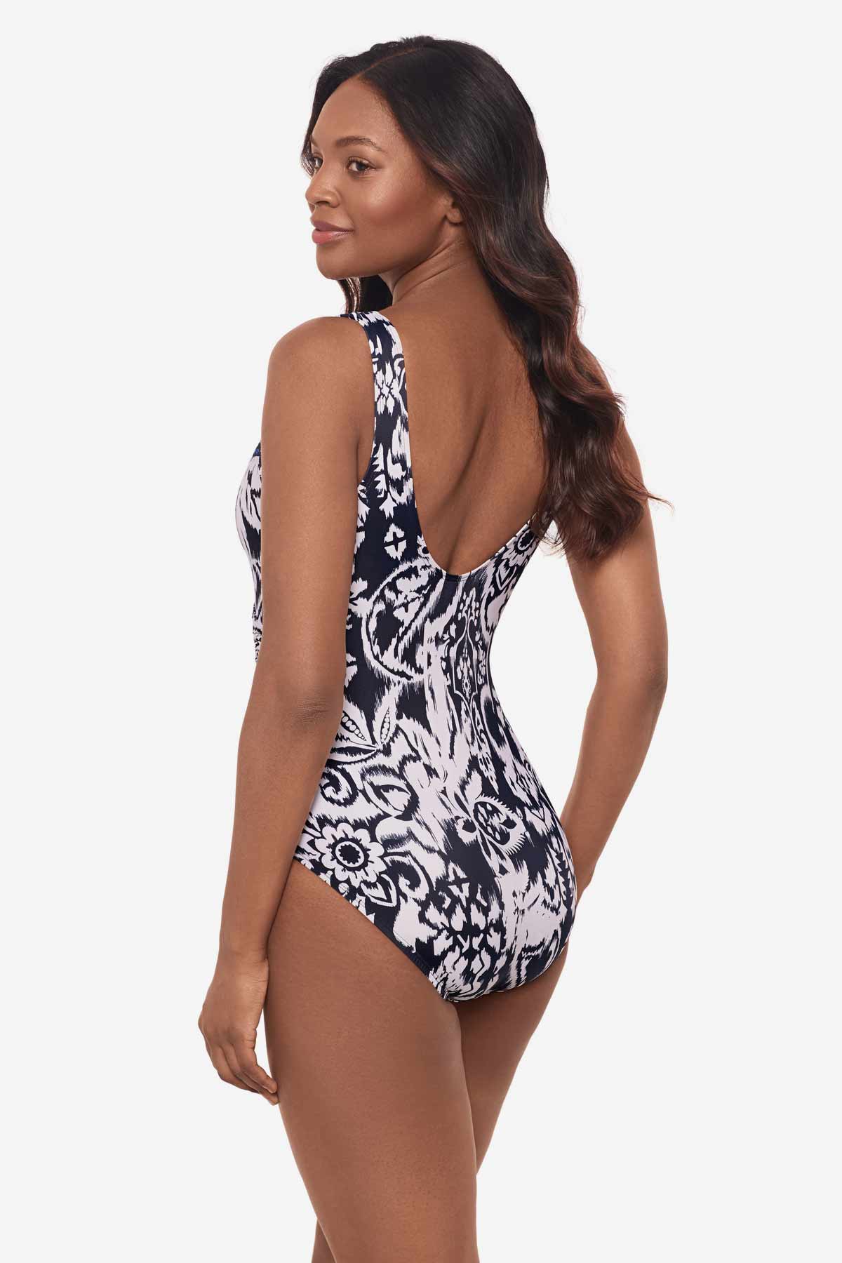 Talavera Escape One Piece Swimsuit Midnight/White | Miraclesuit