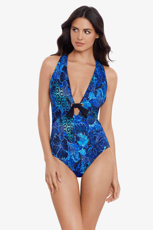 Magicsuit Jewels In The Nile Halle One Piece Swimsuit Blue/Multi | Miraclesuit