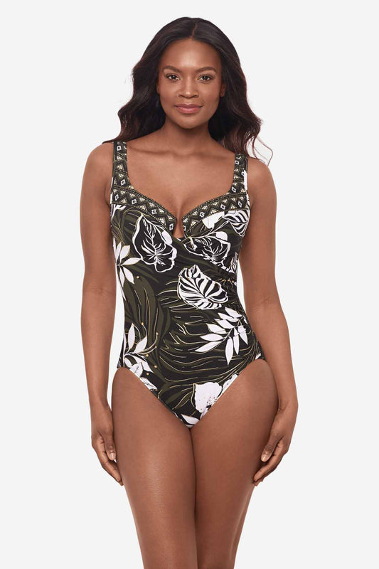 Elle Dorado Escape One Piece Swimsuit Black/Multi | Miraclesuit