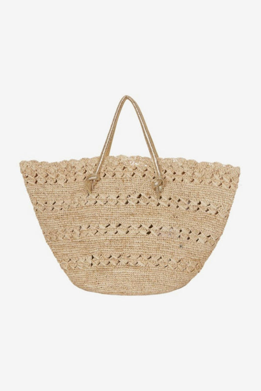 Florabella Salerno Tote Bag in Natural/Gold Natural/Gold | Miraclesuit
