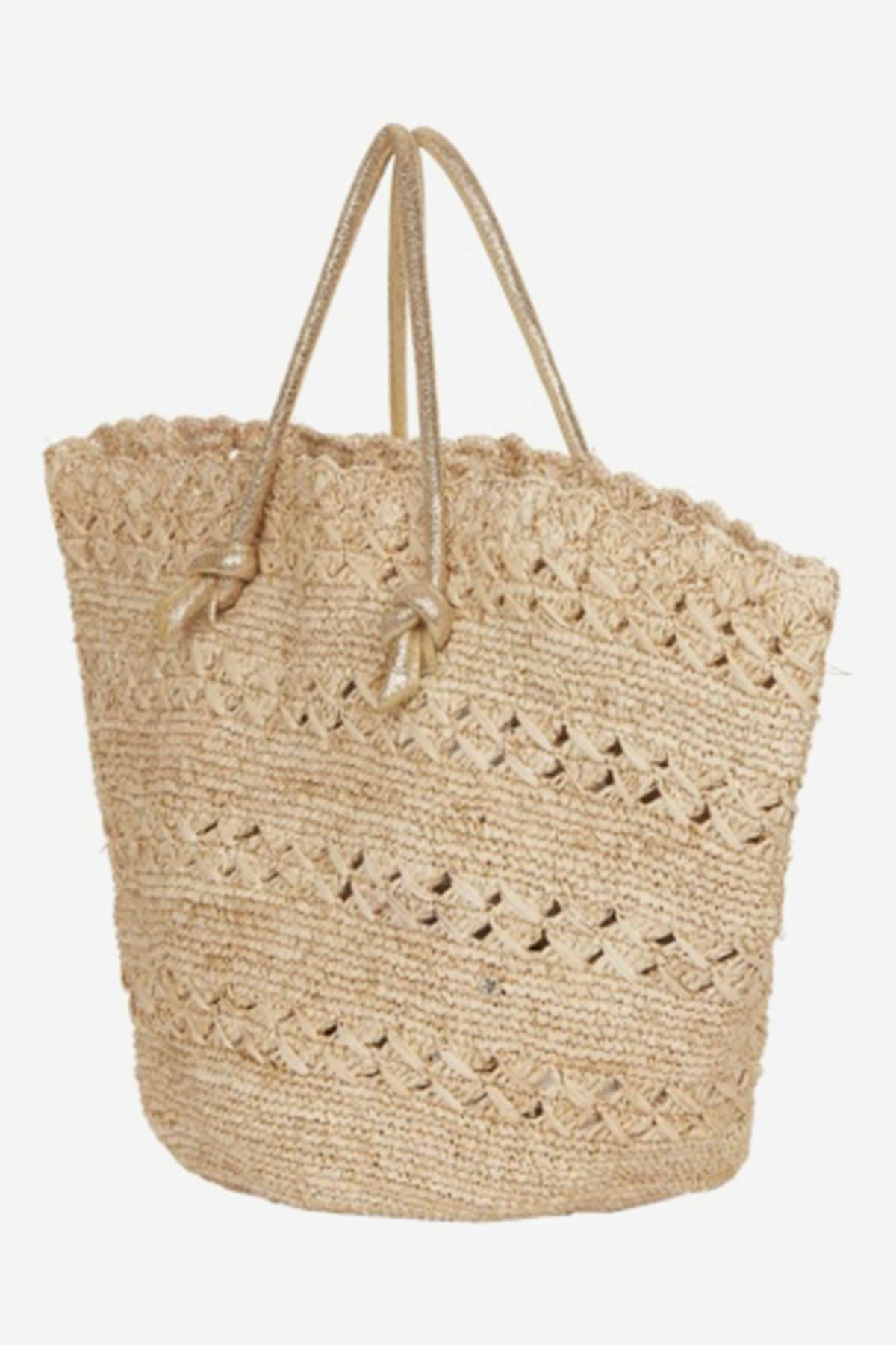 Florabella Salerno Tote Bag in Natural/Gold Natural/Gold | Miraclesuit