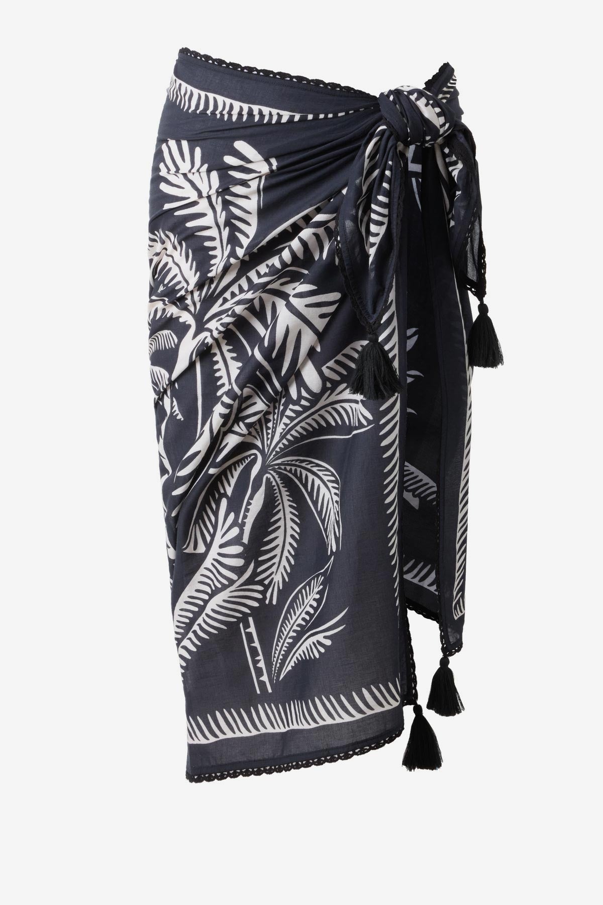 Magicsuit Hearts Of Palm Pareo Swimwear Cover Up Black/Multi | Miraclesuit