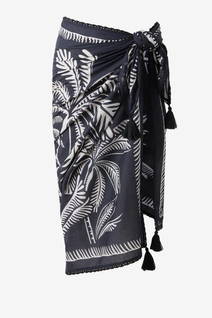 Magicsuit Hearts Of Palm Pareo Swimwear Cover Up Black/Multi | Miraclesuit