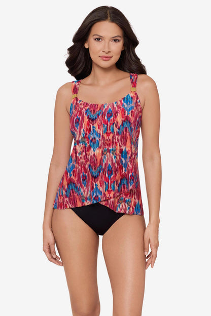 DD-Cup Dazzle Tankini Top in Ikat Dorado Multi | Miraclesuit