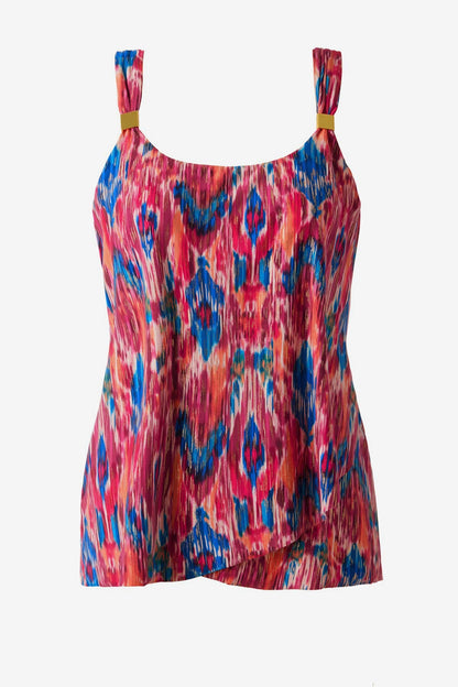 DD-Cup Dazzle Tankini Top in Ikat Dorado Multi | Miraclesuit