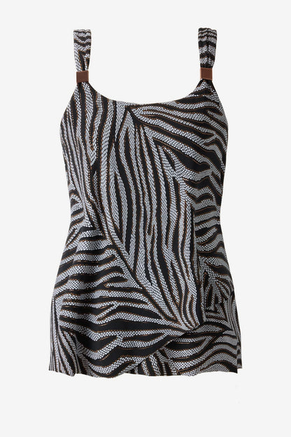 DD-Cup Dazzle Tankini Top in Zirconic Black/White | Miraclesuit