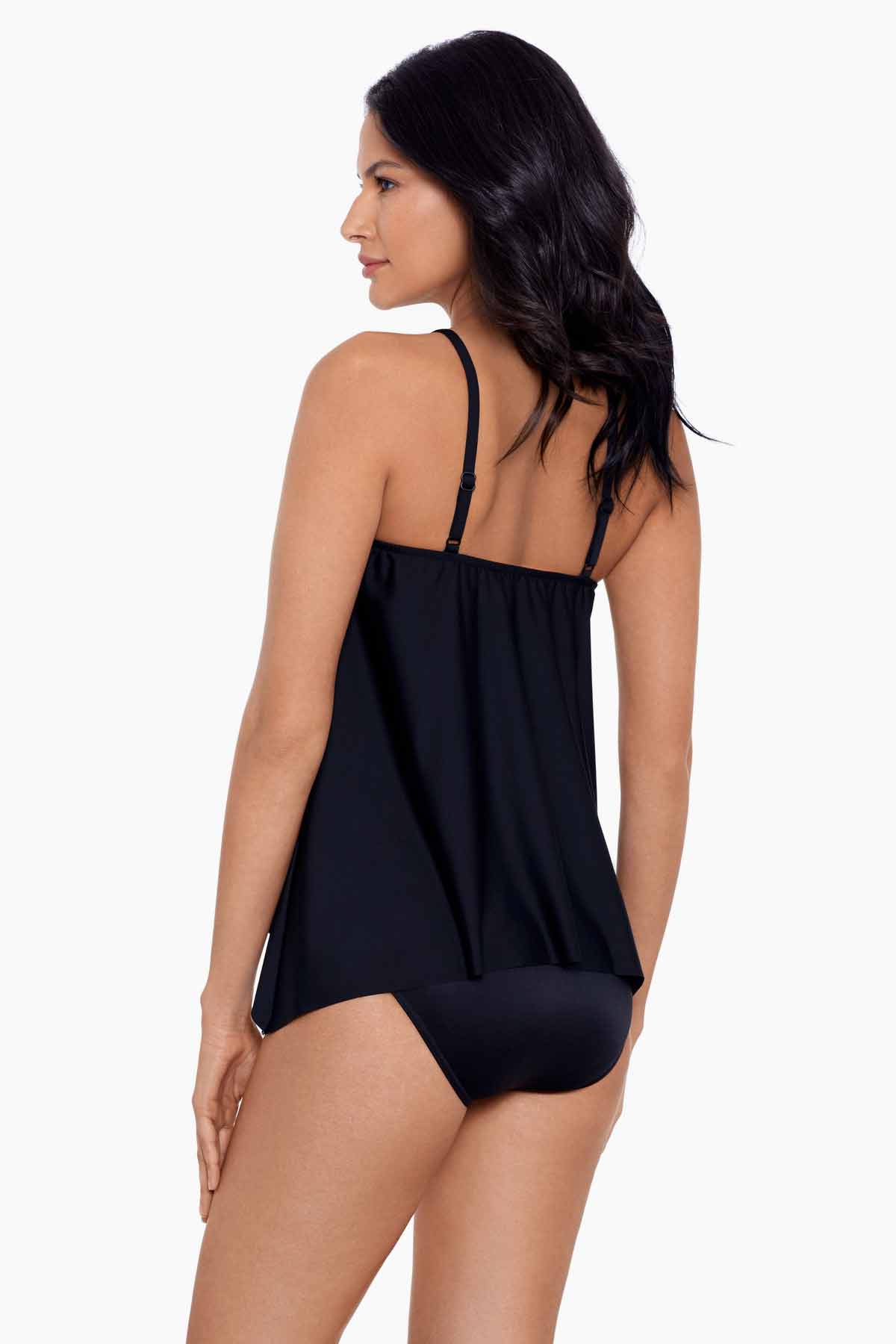Precioso Peephole Tankini Top DD-Cup Black/Multi | Miraclesuit