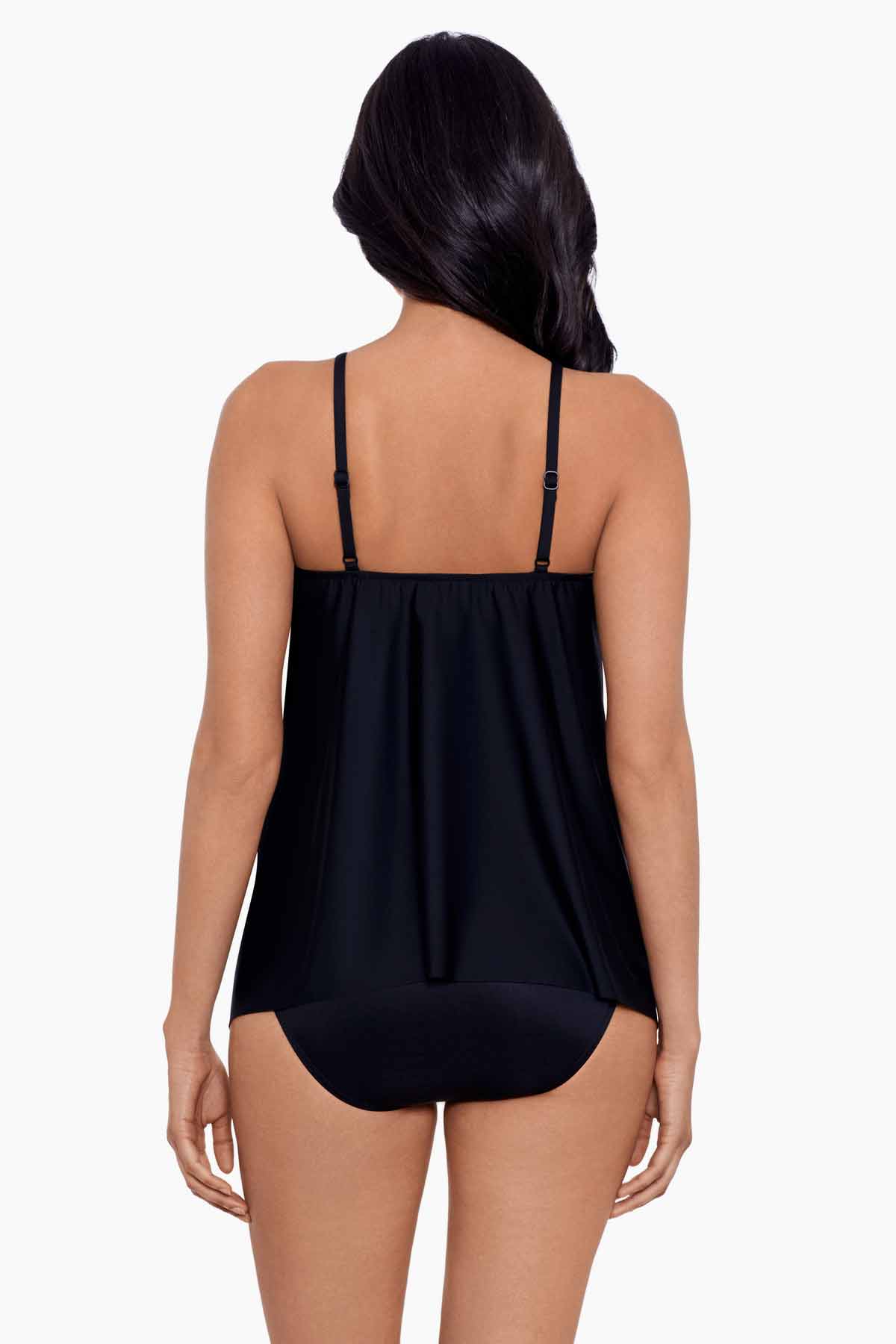 Precioso Peephole Tankini Top DD-Cup Black/Multi | Miraclesuit