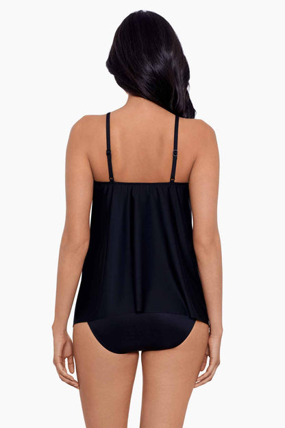 Precioso Peephole Tankini Top DD-Cup Black/Multi | Miraclesuit
