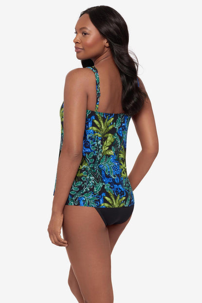 DD-Cup Mirage Tankini Top in Gasparilla Black/Multi | Miraclesuit