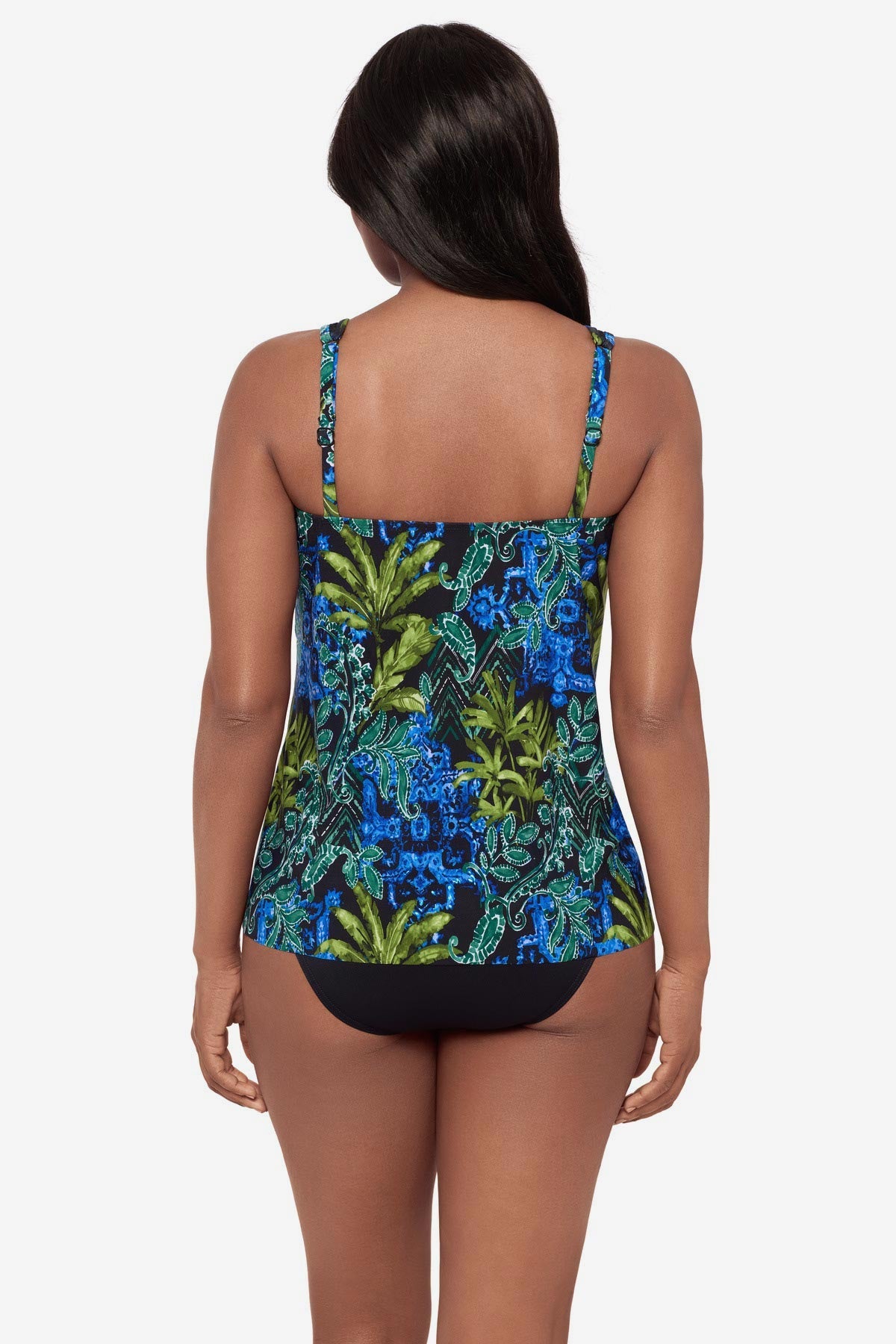 DD-Cup Mirage Tankini Top in Gasparilla Black/Multi | Miraclesuit