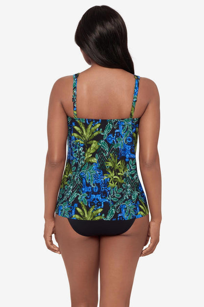 DD-Cup Mirage Tankini Top in Gasparilla Black/Multi | Miraclesuit