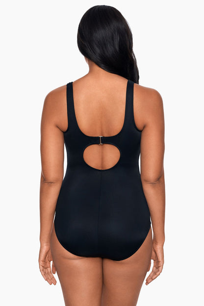 Colorblock Helix One Piece Swimsuit DD-Cup Black/White | Miraclesuit