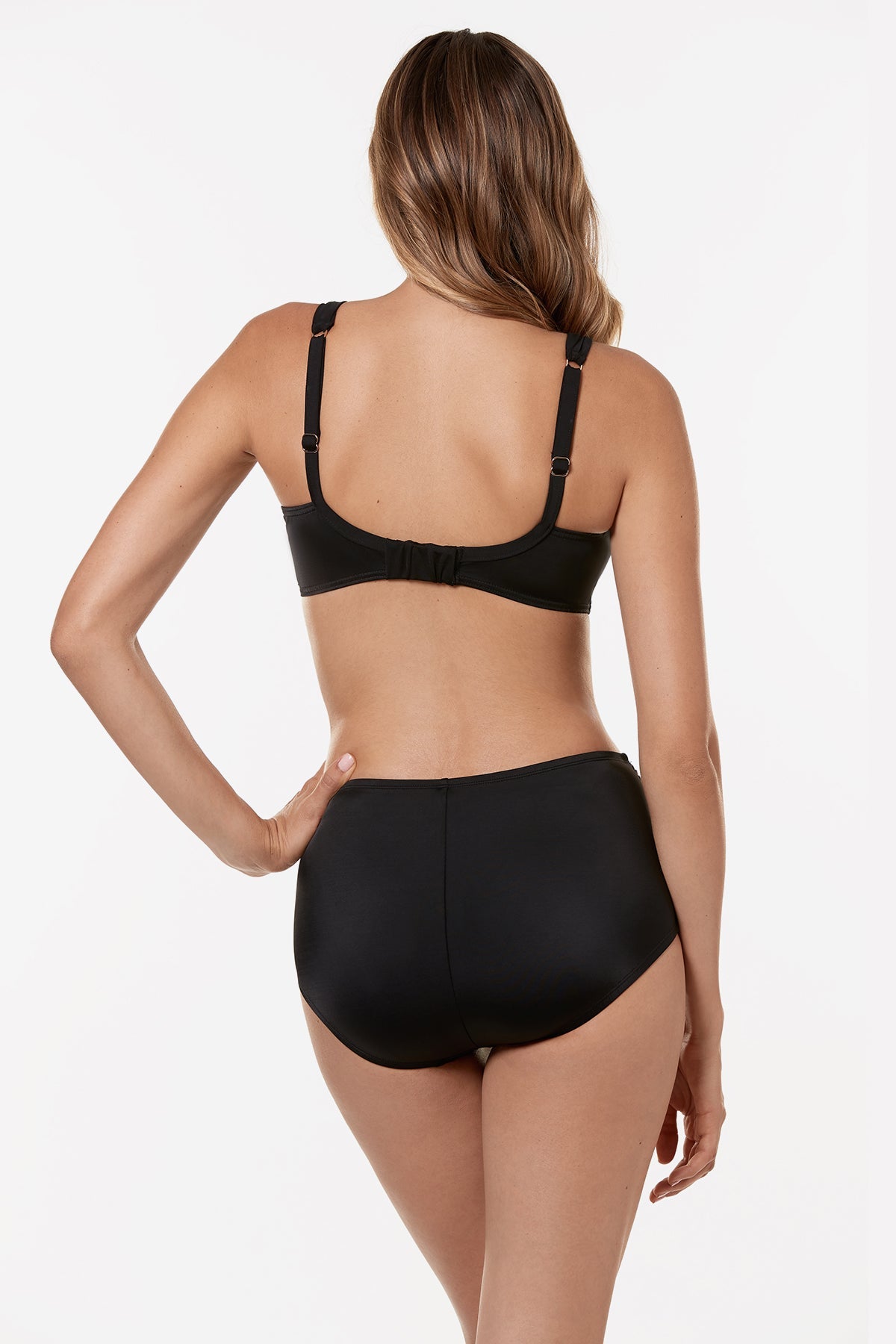 Underwire Plunge Bra Top Black | Miraclesuit