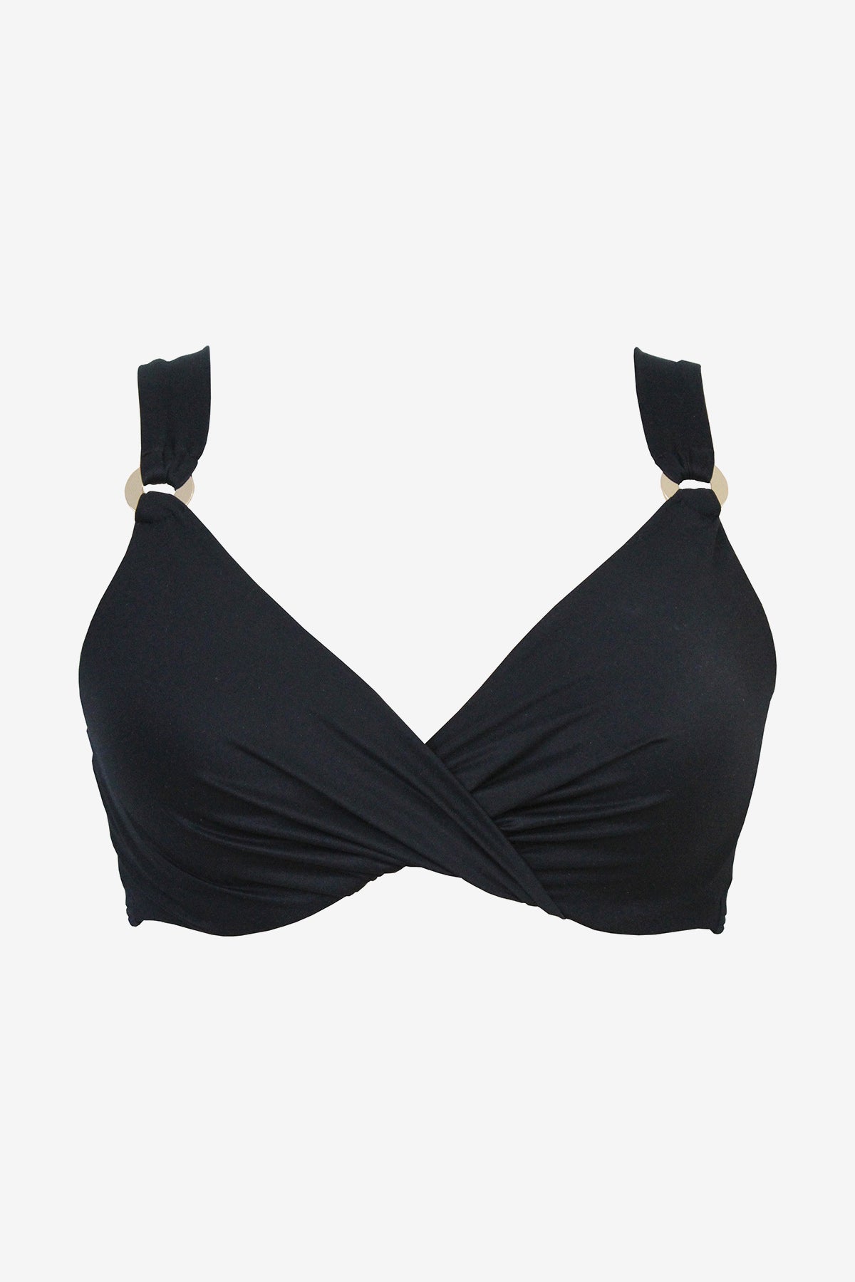 Underwire Plunge Bra Top Black | Miraclesuit