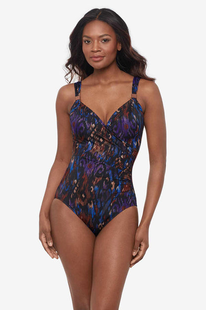 Tapiz Siren One Piece Swimsuit DD-Cup Black/Multi | Miraclesuit