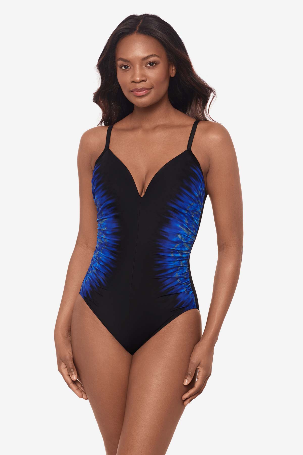 Paka Mayan Temptation One Piece Swimsuit DD-Cup Blue/Black | Miraclesuit
