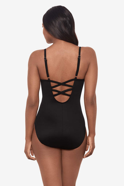 Paka Mayan Temptation One Piece Swimsuit DD-Cup Blue/Black | Miraclesuit