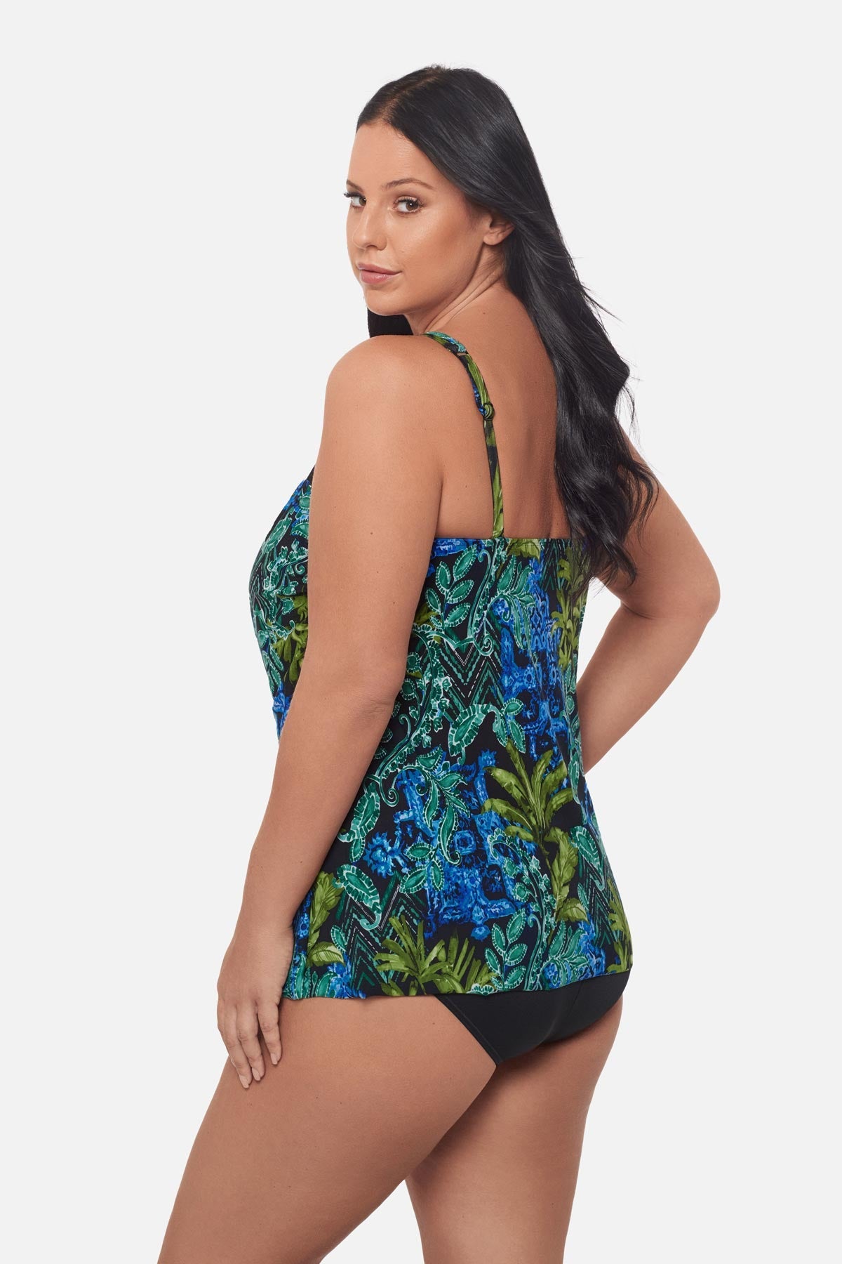 Plus Size Mirage Tankini Top in Gasparilla Black/Multi | Miraclesuit