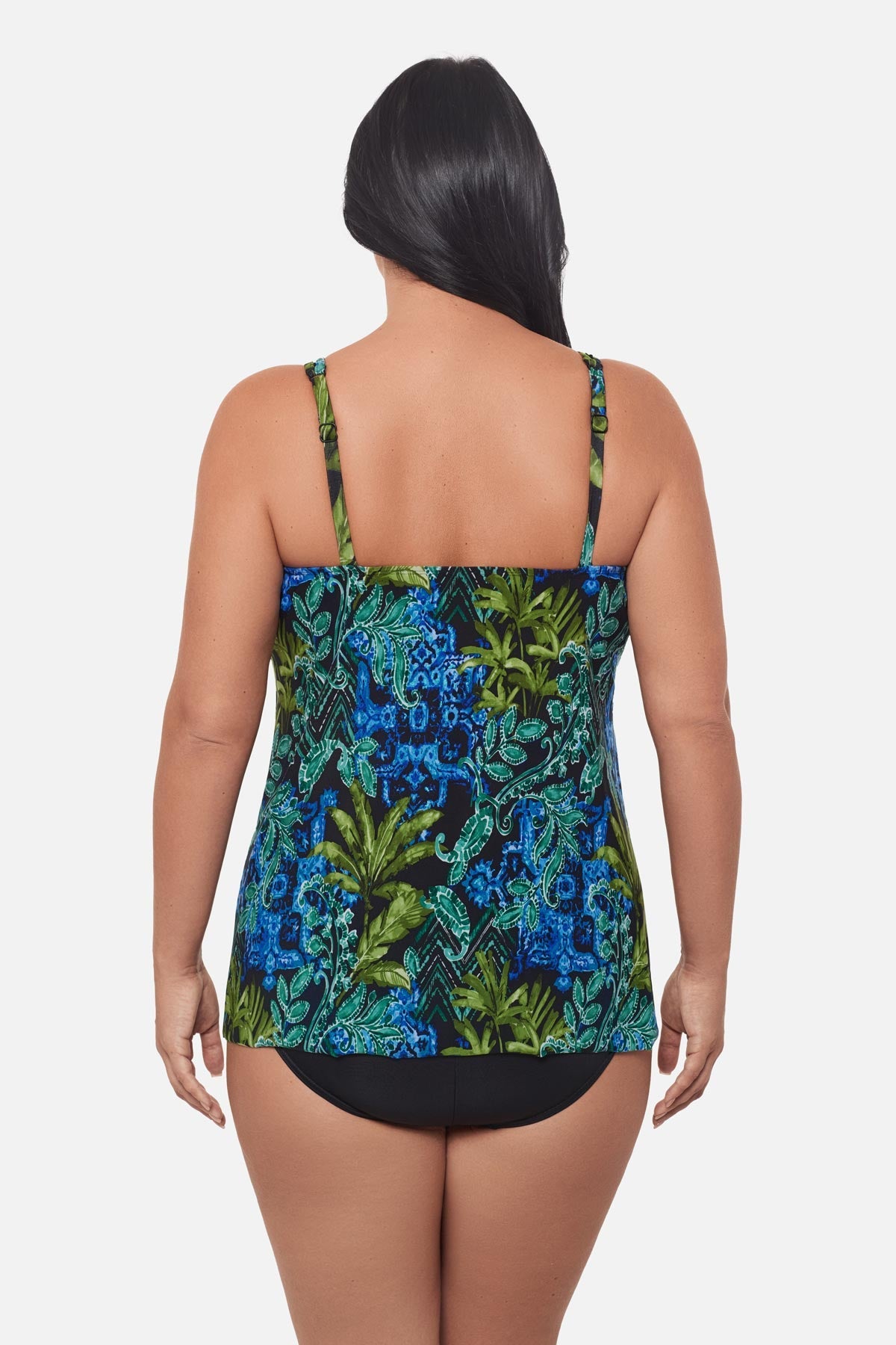 Plus Size Mirage Tankini Top in Gasparilla Black/Multi | Miraclesuit