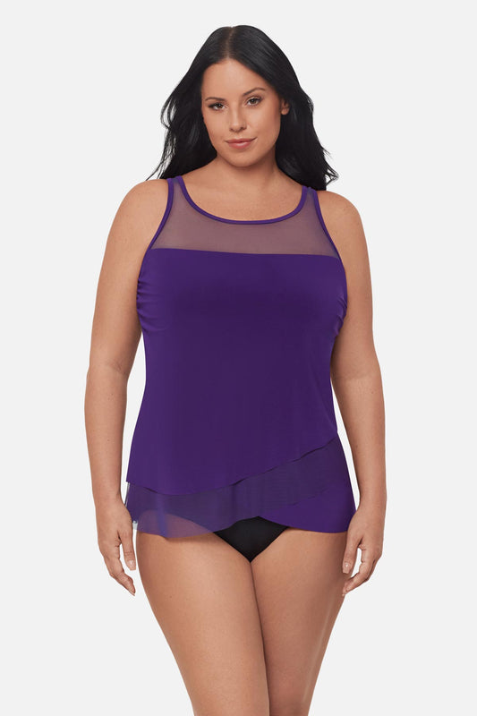 Plus Size Mirage Tankini Top Mulberry | Miraclesuit