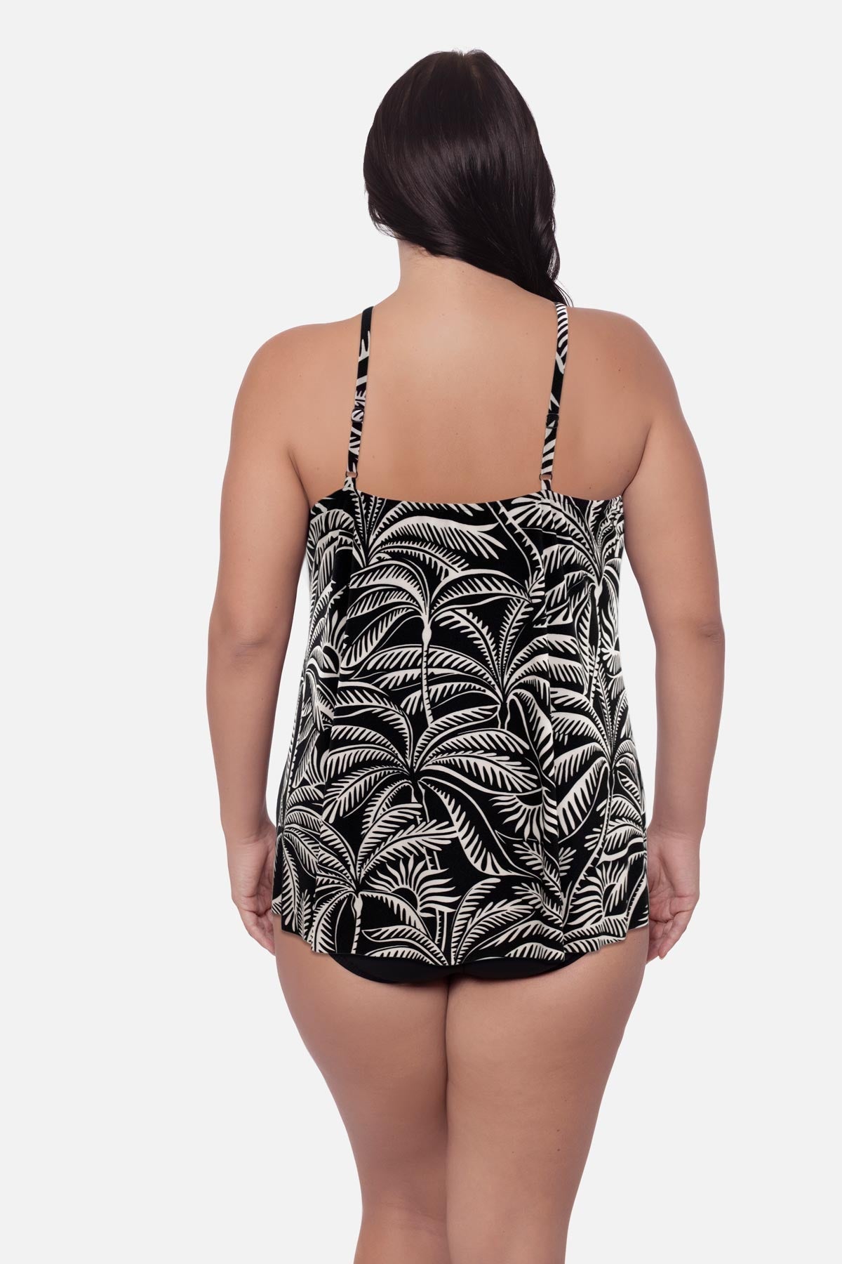 Magicsuit Plus Size Parker Swim Dress in Hearts Of Palm Black/Multi | Miraclesuit