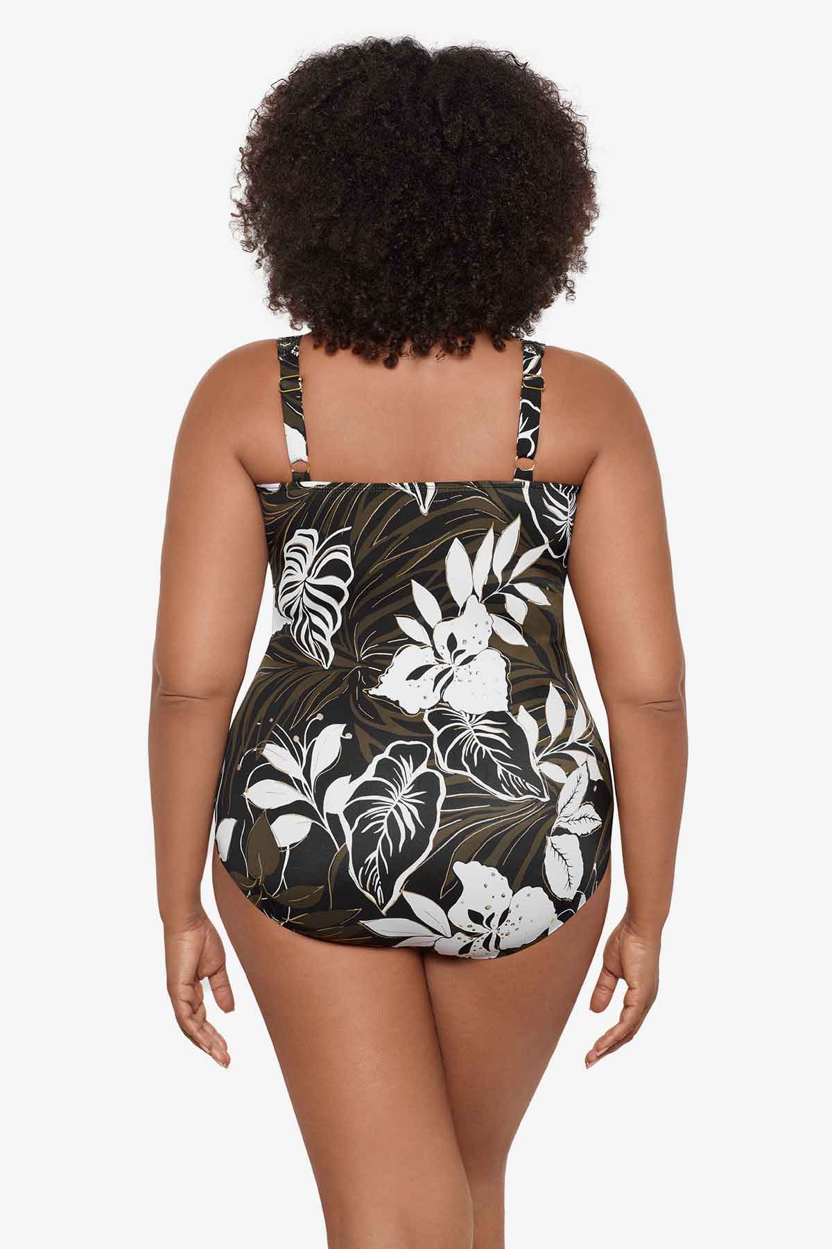 Plus Size Elle Dorado Sanibel One Piece Swimsuit Black/Multi | Miraclesuit