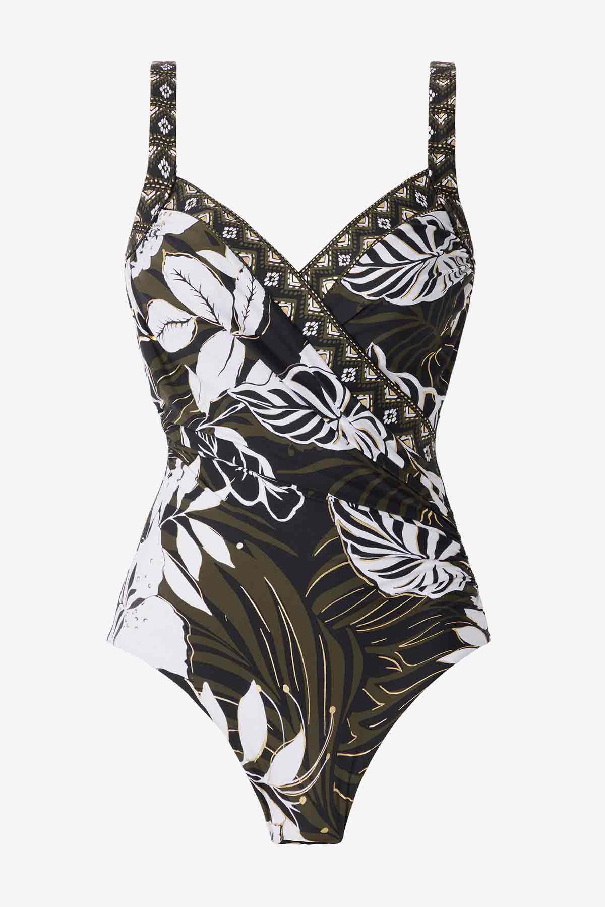 Plus Size Elle Dorado Sanibel One Piece Swimsuit Black/Multi | Miraclesuit