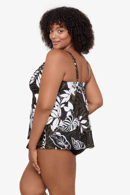 Plus Size Elle Dorado Love Knot Tankini Top Black/Multi | Miraclesuit