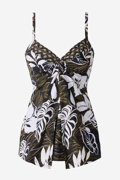 Plus Size Elle Dorado Love Knot Tankini Top Black/Multi | Miraclesuit