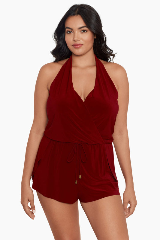 Plus Size Bianca Romper Merlot | Miraclesuit