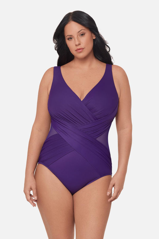 Plus Size Crossover One Piece Mulberry | Miraclesuit