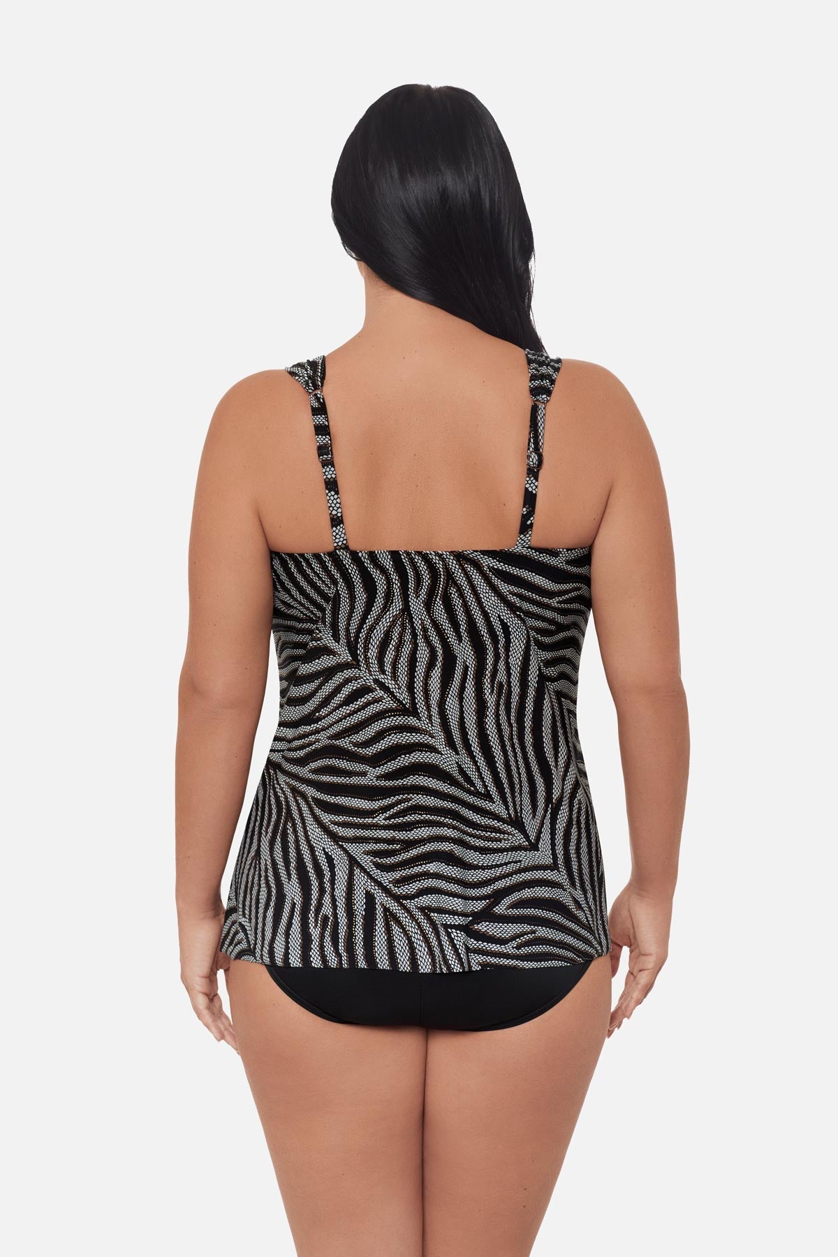 Plus Size Dazzle Tankini Top in Zirconic Black/White | Miraclesuit