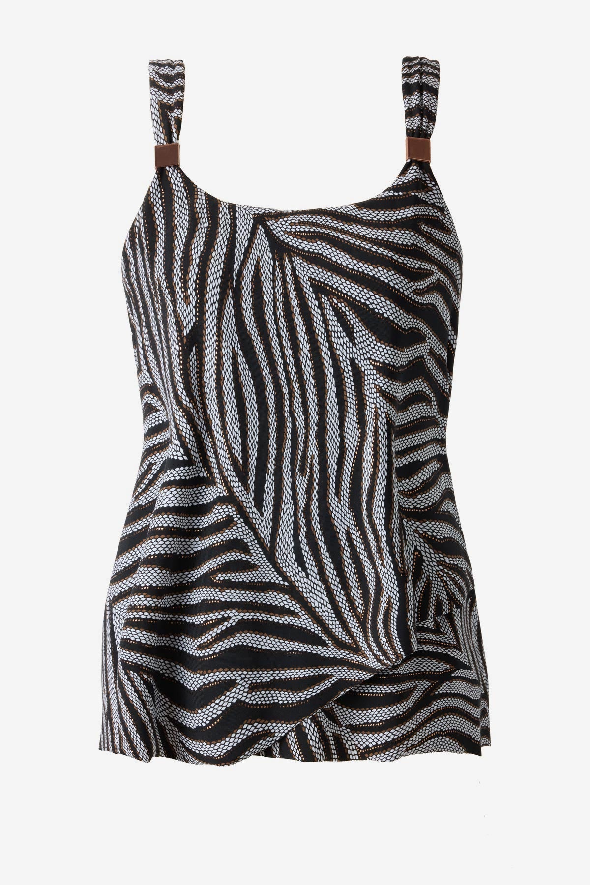 Plus Size Dazzle Tankini Top in Zirconic Black/White | Miraclesuit