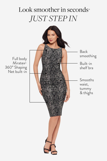 Body by Regi Shaping Dress In Serpiente Black/Multi | Miraclesuit